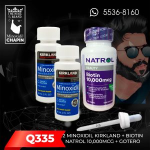 2 minoxidil kirkland + biotin natrol 10,000mcg + gotero